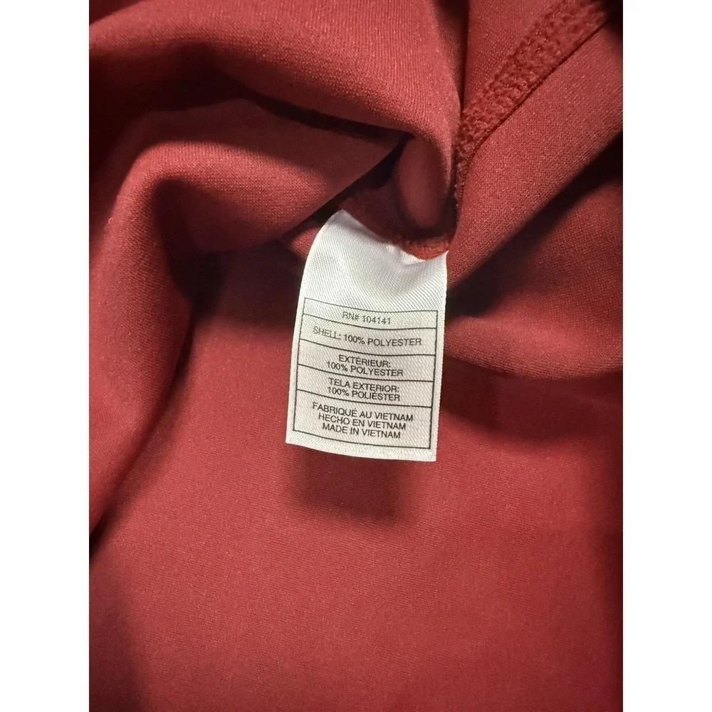 Nike ACG Therma Mens L Red Fleece Quarter Zip Pullover Jacket Black Trim